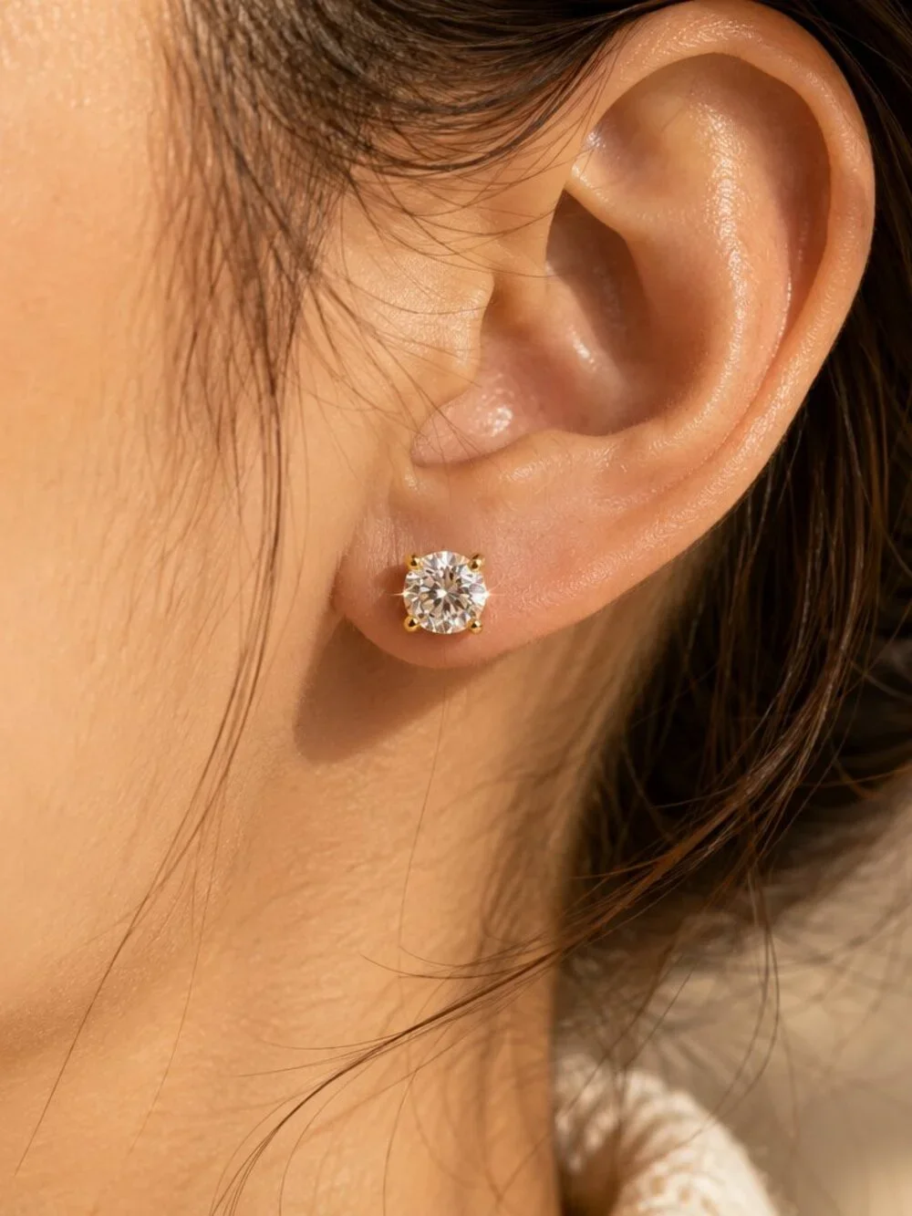 Classic Solitaire Stud Earrings